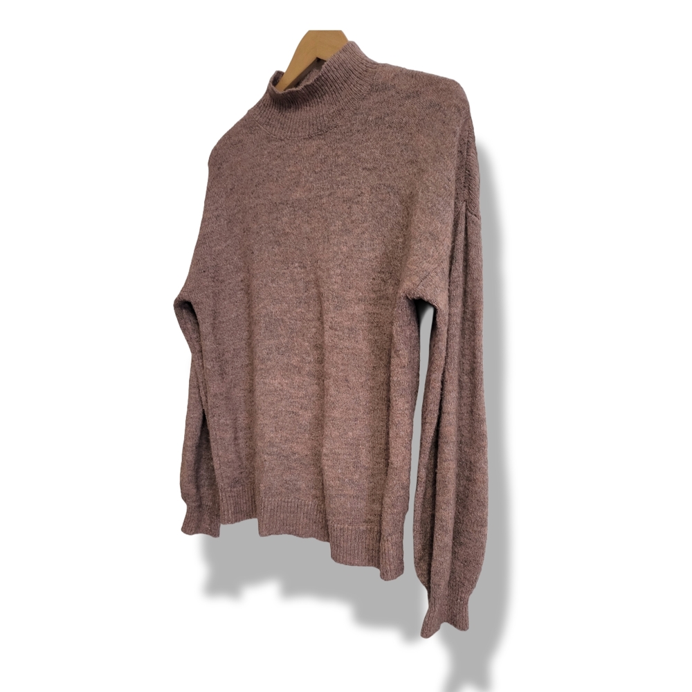 🌿Marled Knit Women's Large Soft Brown Pink Cream Crewneck Sweater - Picture 4 of 10